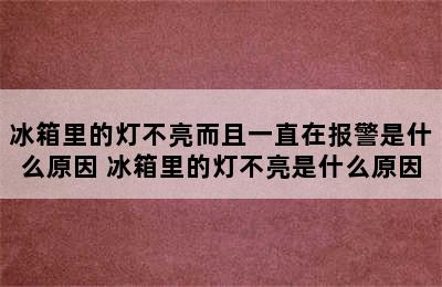 冰箱里的灯不亮而且一直在报警是什么原因 冰箱里的灯不亮是什么原因